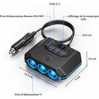 CarVolt - Adaptateur Allume cigare 7 en 1